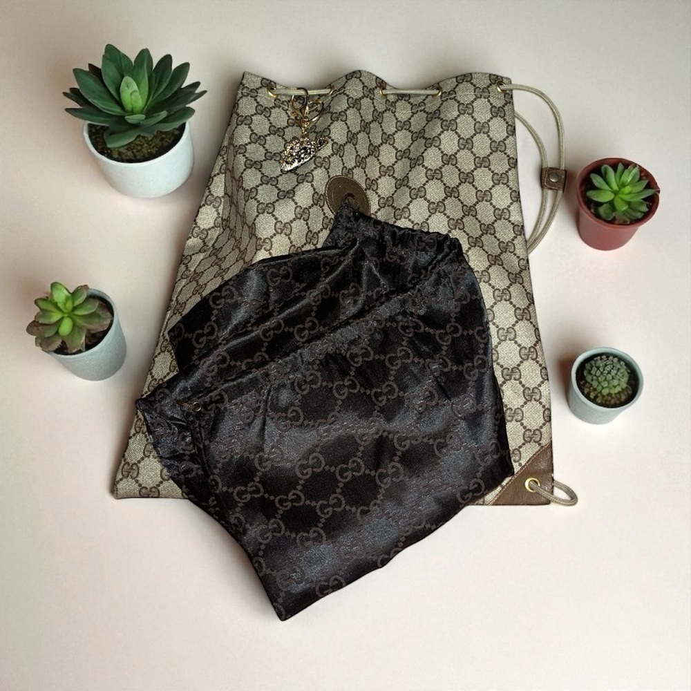 Authentic Gucci Shoulder Drawstring Backpack - image 8